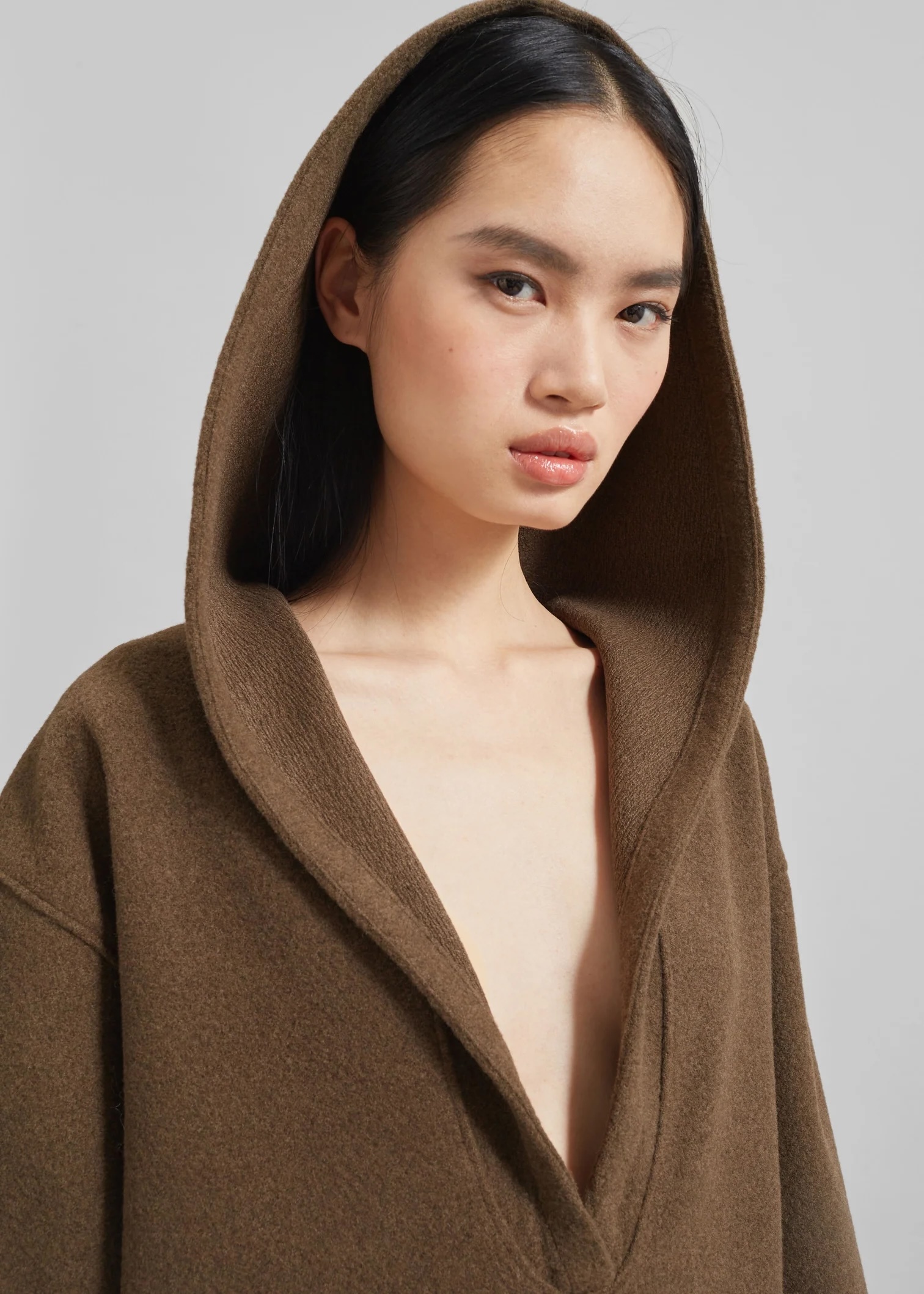 OEM ODM Brown Oversized Hooded pullover