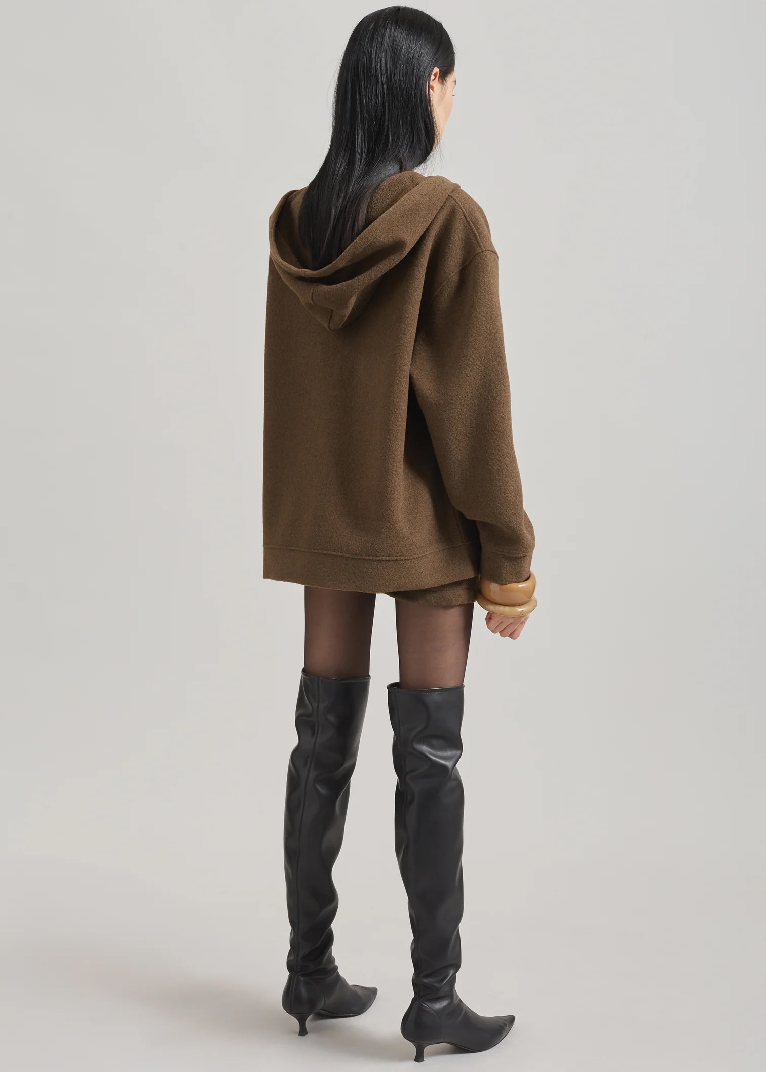 OEM ODM Brown Oversized Hooded pullover