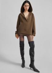 OEM ODM Brown Oversized Hooded pullover