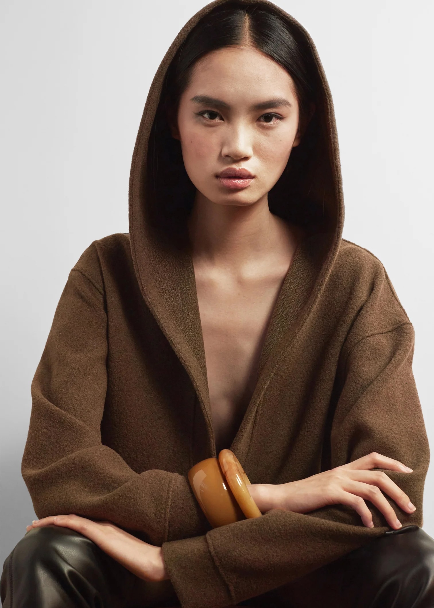OEM ODM Brown Oversized Hooded pullover
