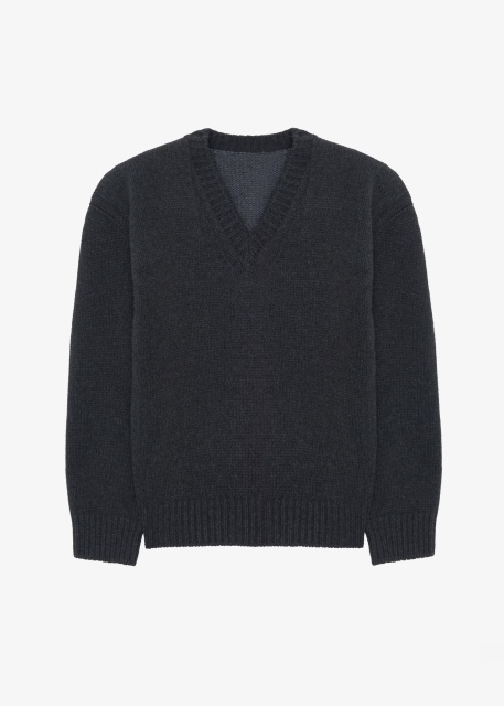 Persinalized Charcoal V-Neck Oversized Sweater