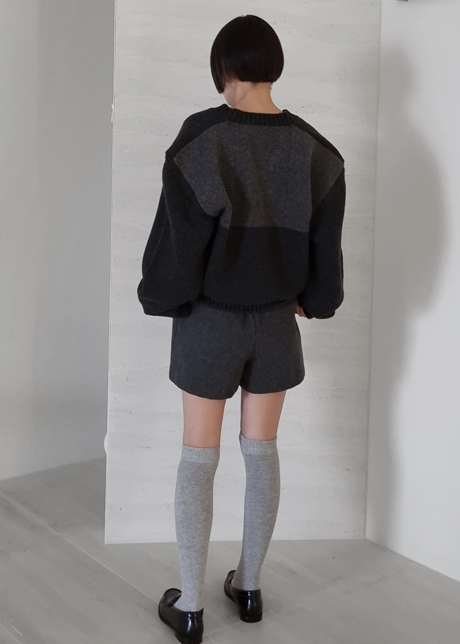 Persinalized Charcoal V-Neck Oversized Sweater
