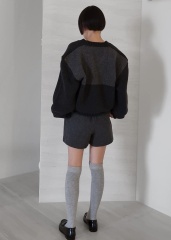 Persinalized Charcoal V-Neck Oversized Sweater