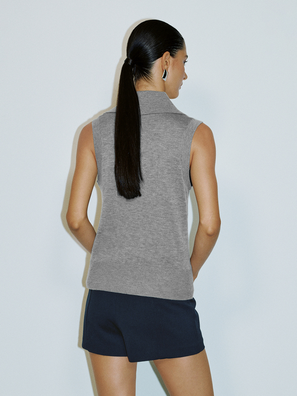 ODM Grey Sleeveless Polo Shirt