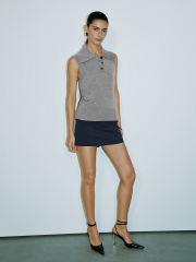ODM Grey Sleeveless Polo Shirt