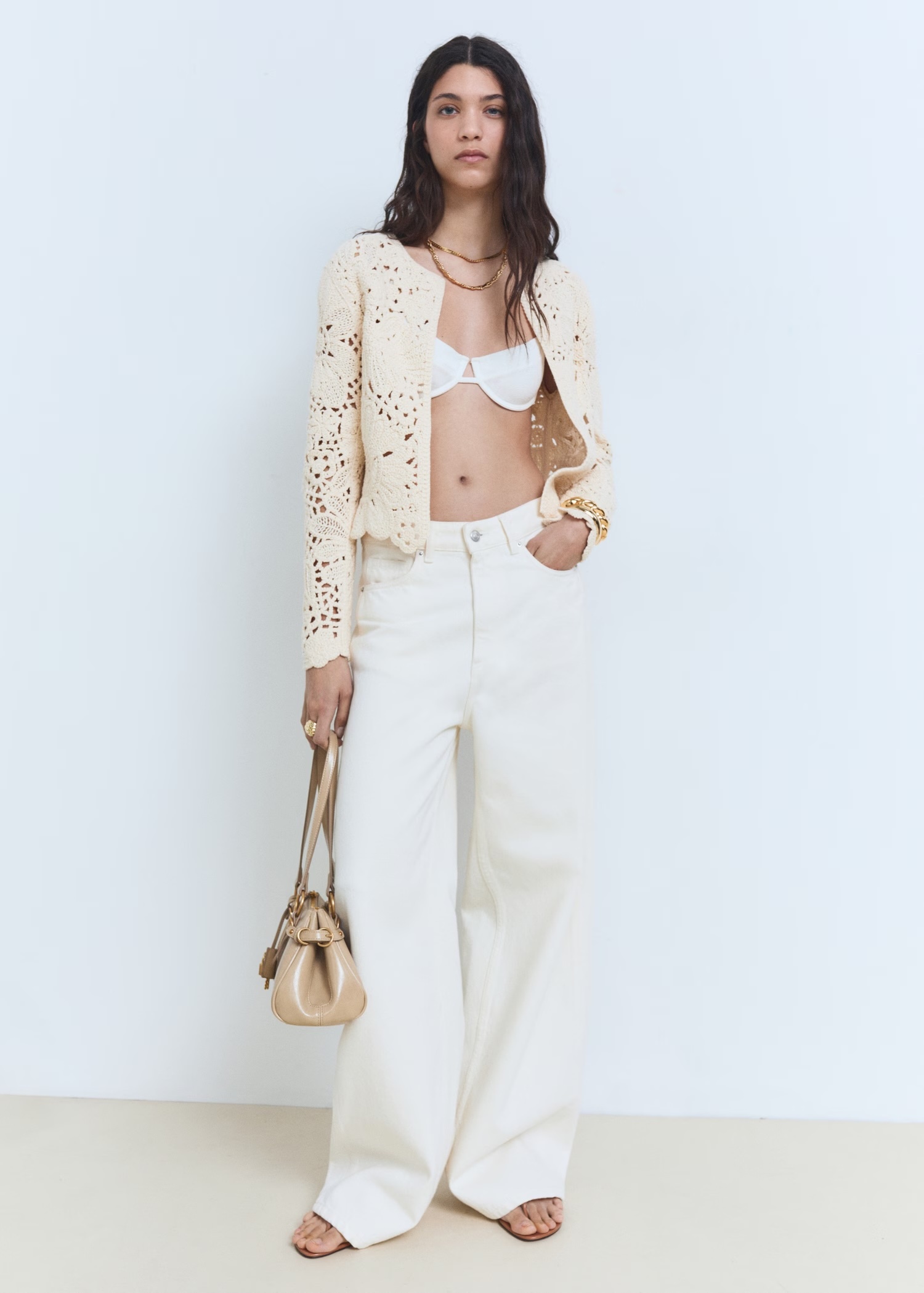 ODM Crocheted Lace Cardigan