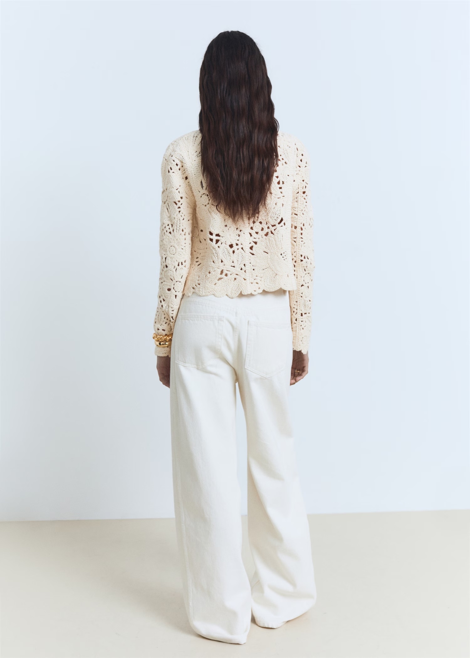 ODM Crocheted Lace Cardigan