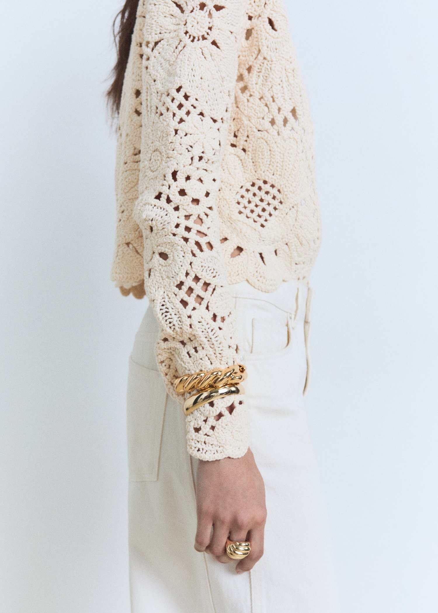 ODM Crocheted Lace Cardigan