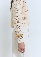 ODM Crocheted Lace Cardigan