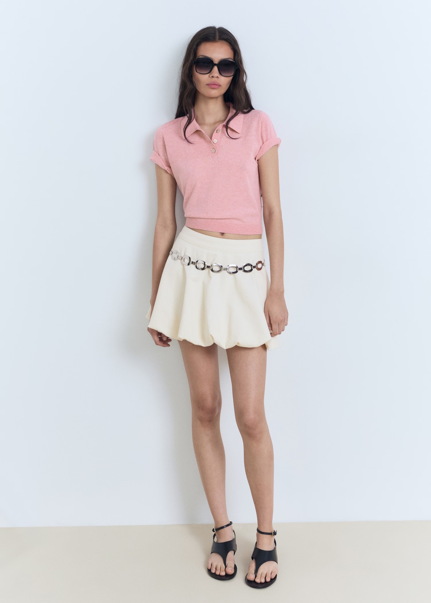 ODM Pink Polo Knit Top