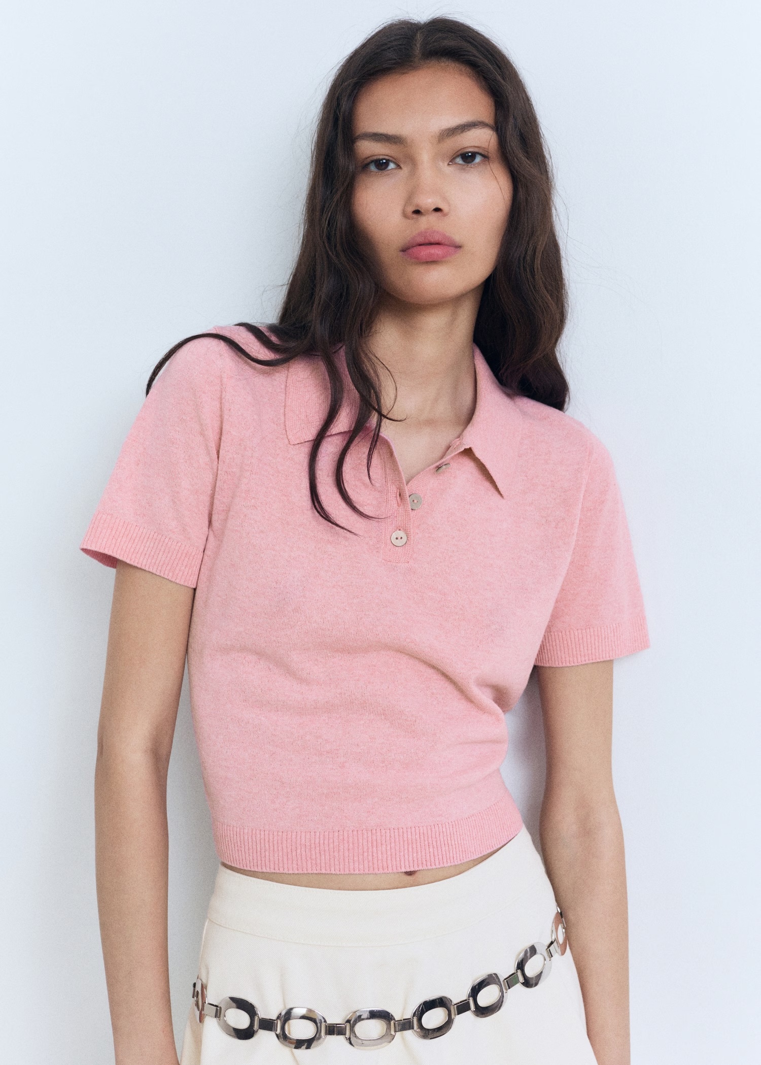 ODM Pink Polo Knit Top