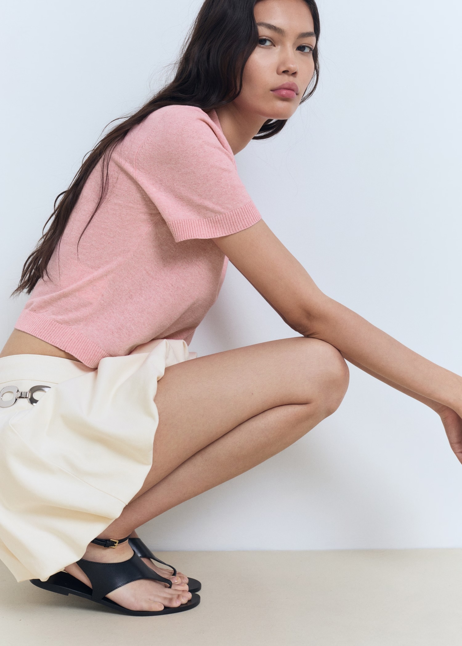 ODM Pink Polo Knit Top