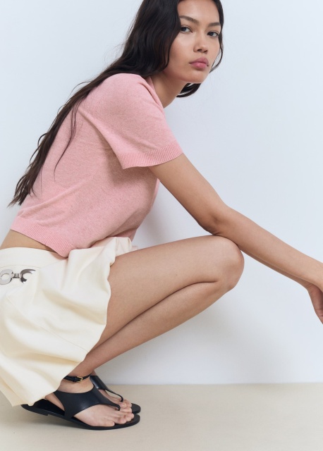 ODM Pink Polo Knit Top
