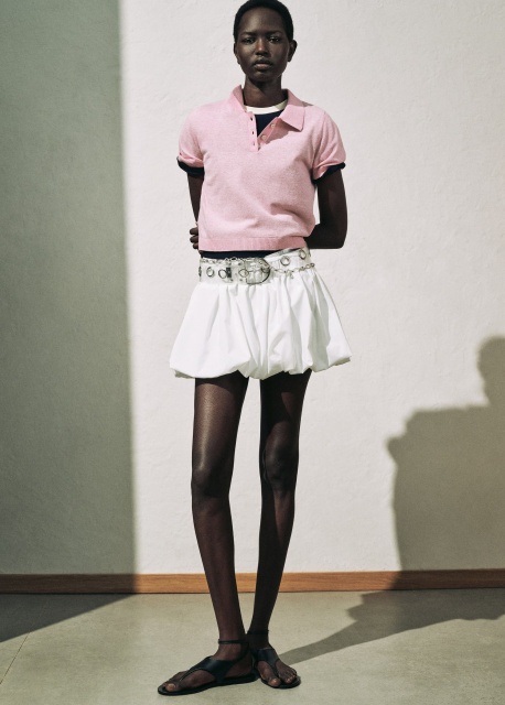 ODM Pink Polo Knit Top