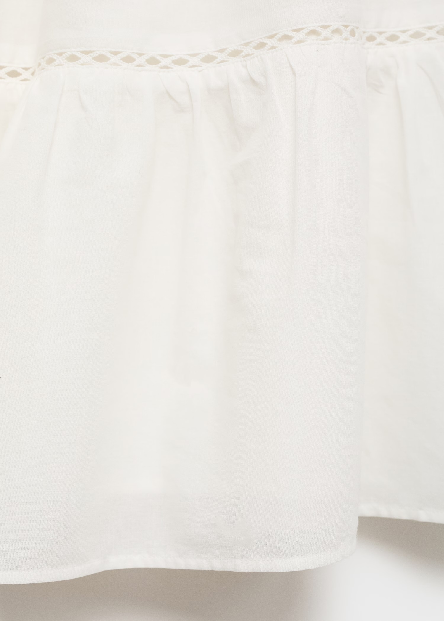 ODM White Tiered Crochet Dress 