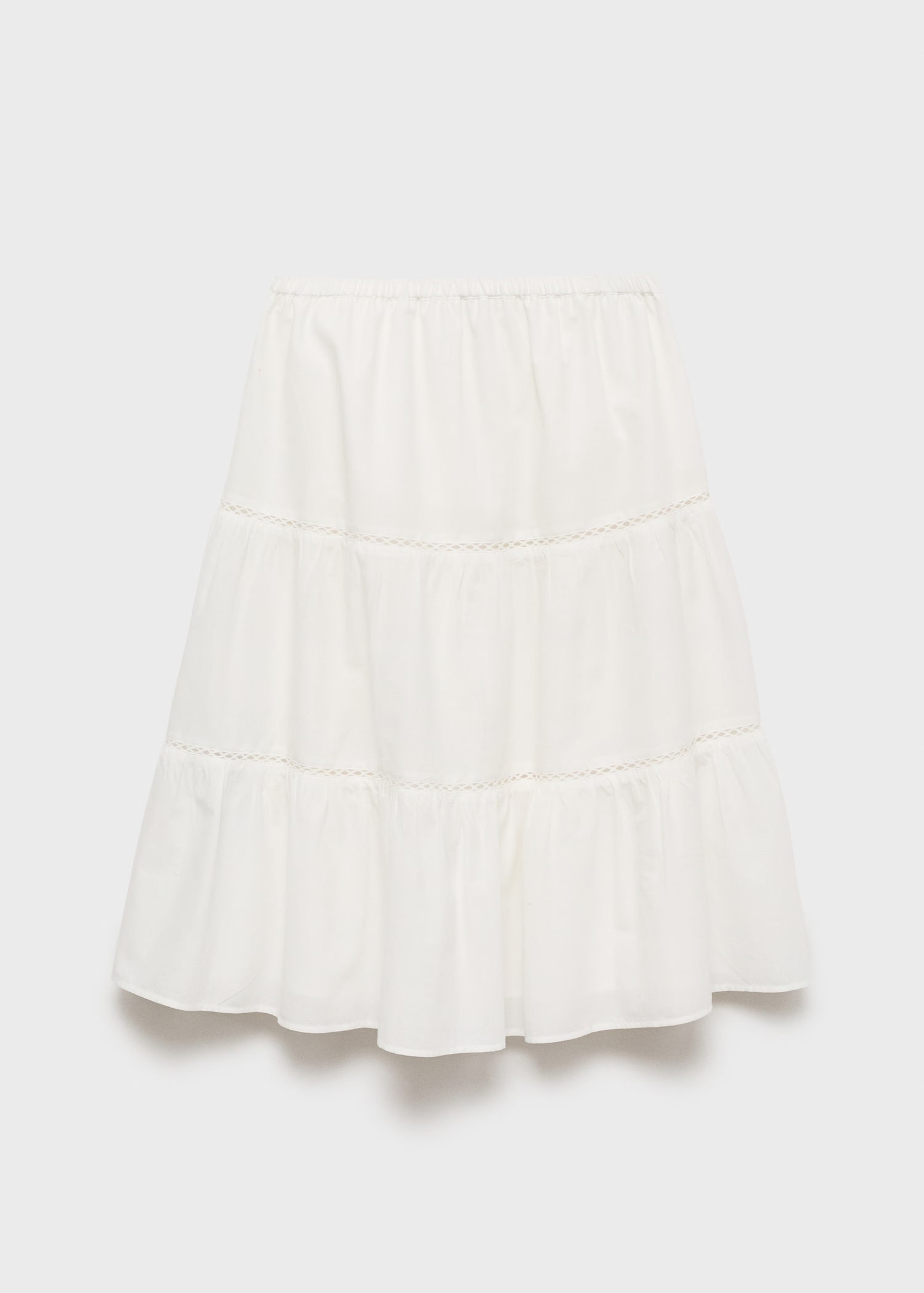 ODM White Tiered Crochet Dress 