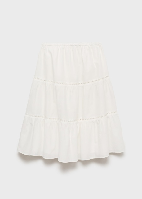 ODM White Tiered Crochet Dress 