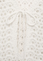 ODM White Crochet Long Sleeve Dress