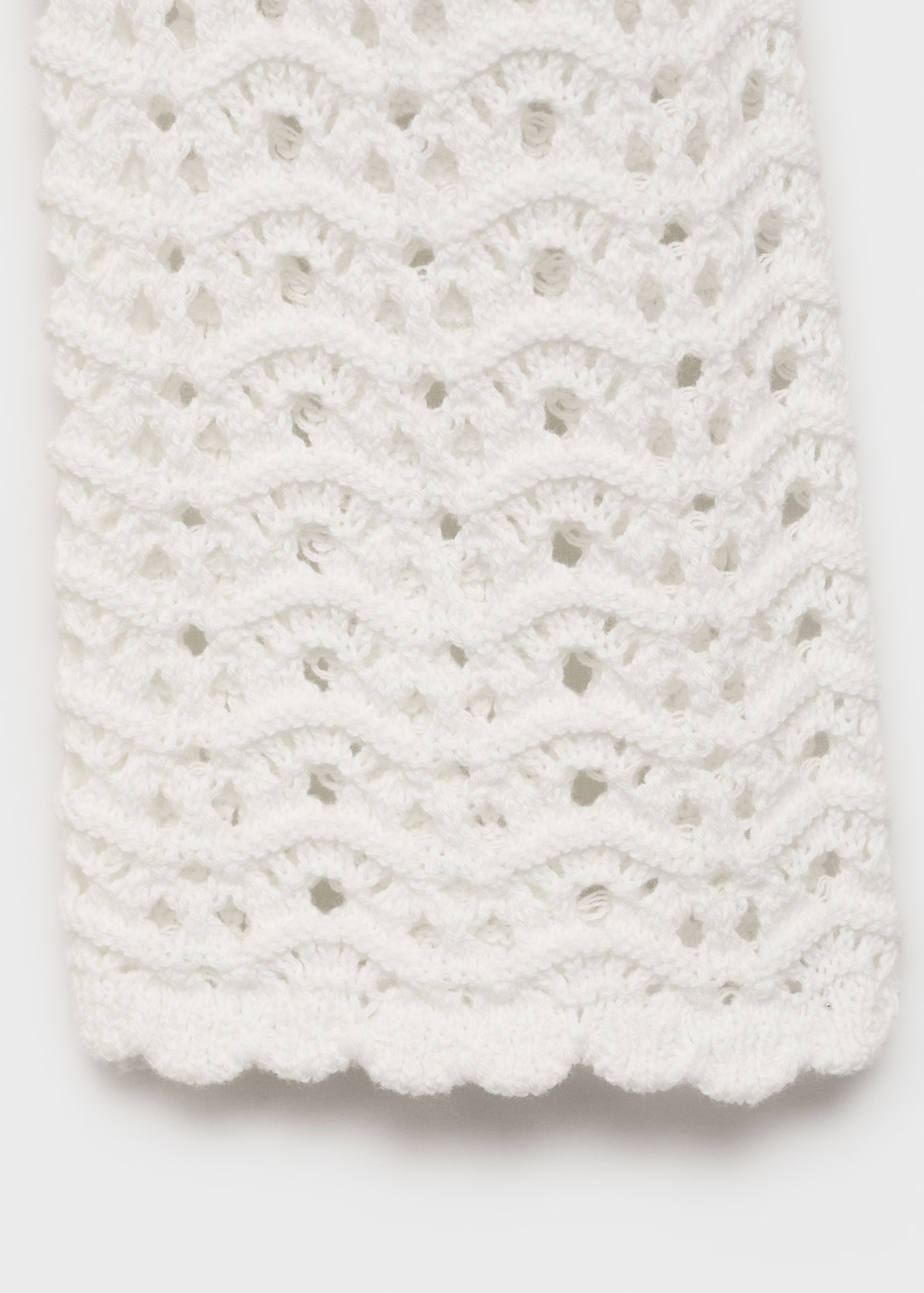 ODM White Crochet Long Sleeve Dress