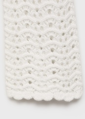 ODM White Crochet Long Sleeve Dress