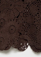ODM Brown Crochet Long Sleeve Top