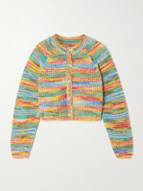 Factory Direct Multicolor Cropped Knit Cardigan