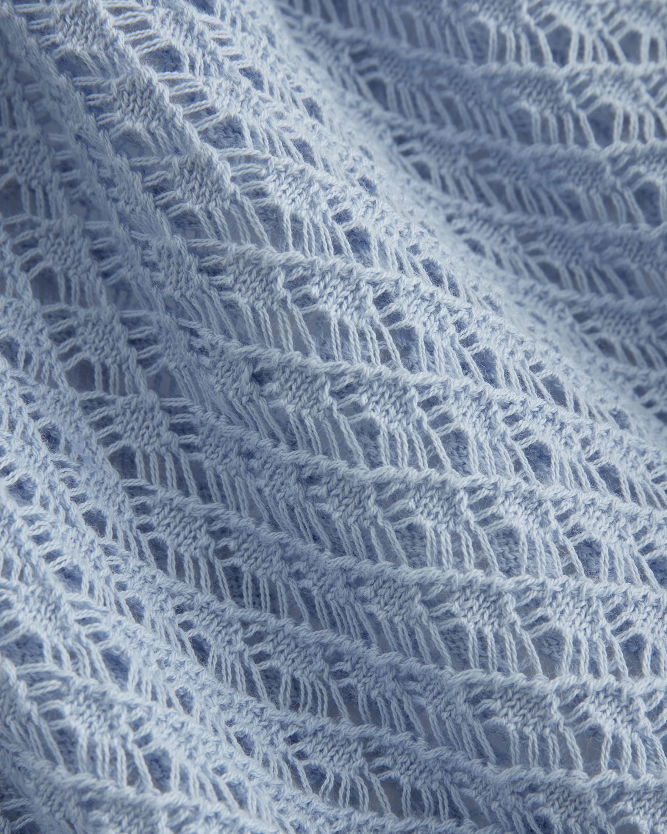 Personalized Light Blue Lace Knit Cardigan