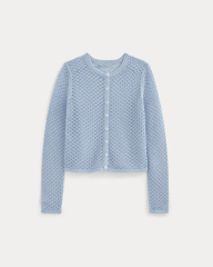 Personalized Light Blue Lace Knit Cardigan
