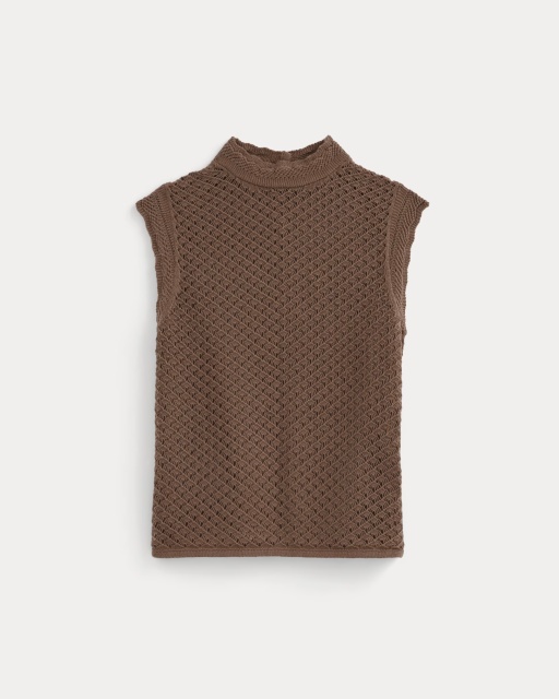 OEM Available Brown Sleeveless Knit Top