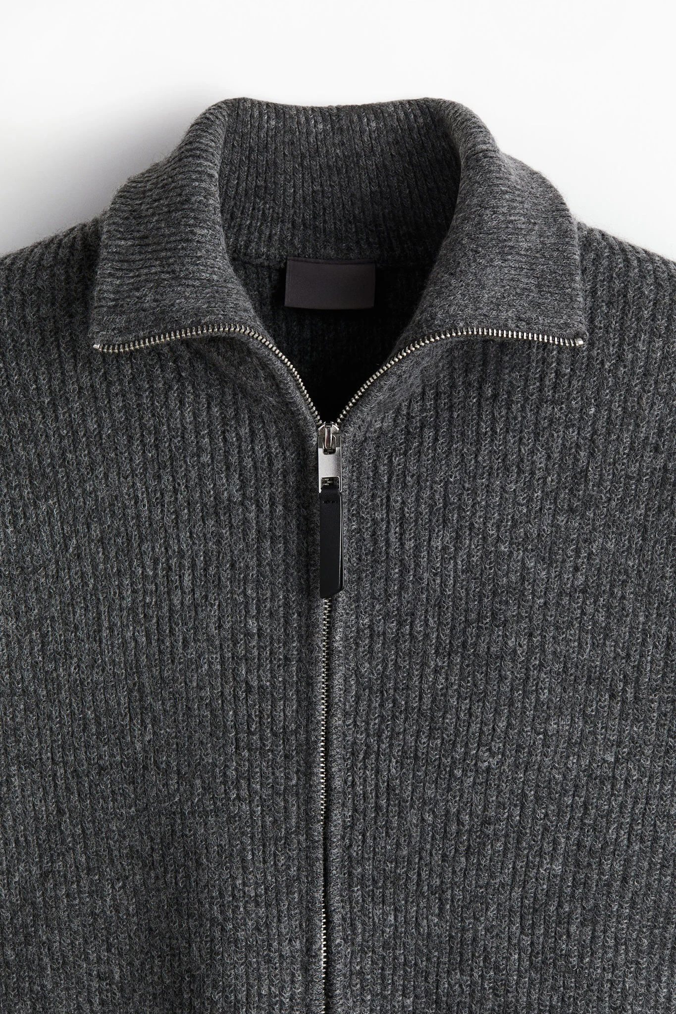 ODM  Men's Ribbed Wool Zip-up Sweater