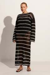 OEM ODM Striped Crochet Maxi Dress
