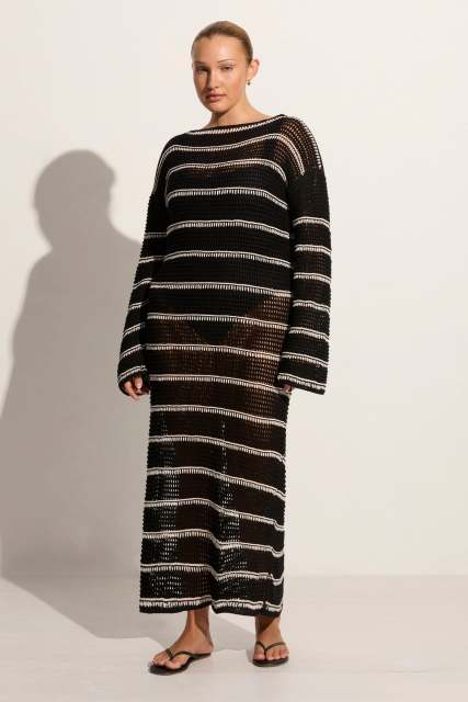 OEM ODM Striped Crochet Maxi Dress