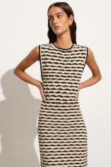 Custom Design Wavy Knit Sleeveless Maxi Dress