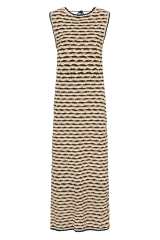 Custom Design Wavy Knit Sleeveless Maxi Dress