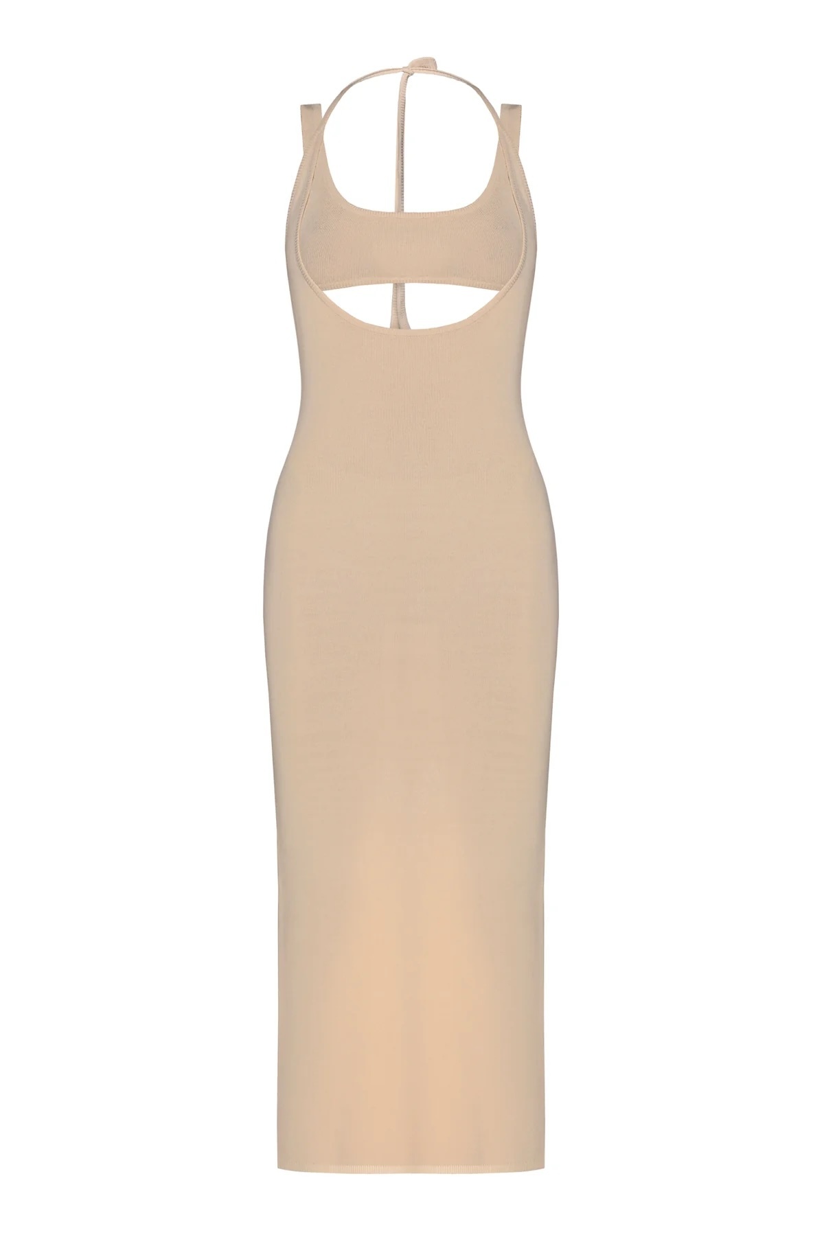 Tailor-made Nude Cut-Out Bodycon Midi Dress
