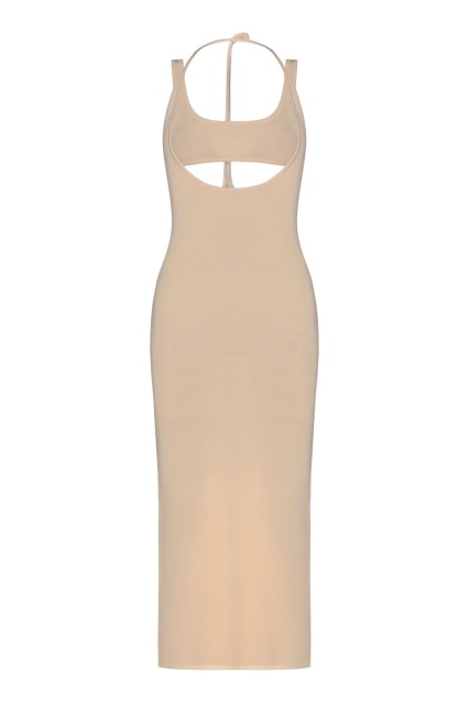Tailor-made Nude Cut-Out Bodycon Midi Dress