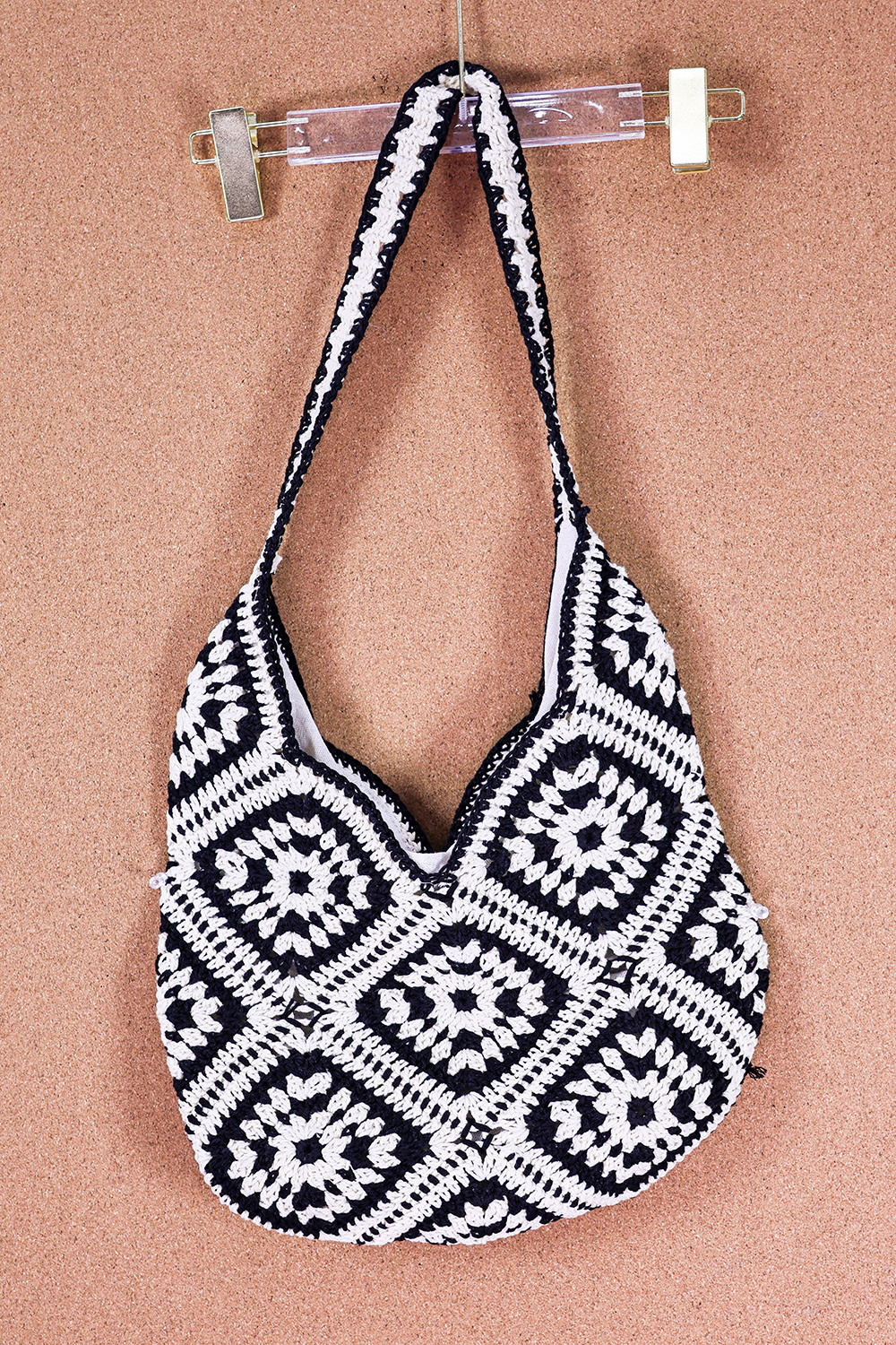 Wholesale Handmade Crocheted Geometric Pattern Tote Bag