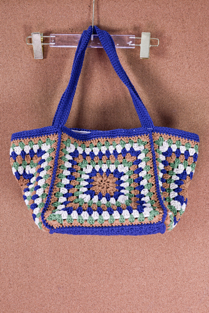 Factory Direct Handmade Crocheted Granny Square Tote Bag