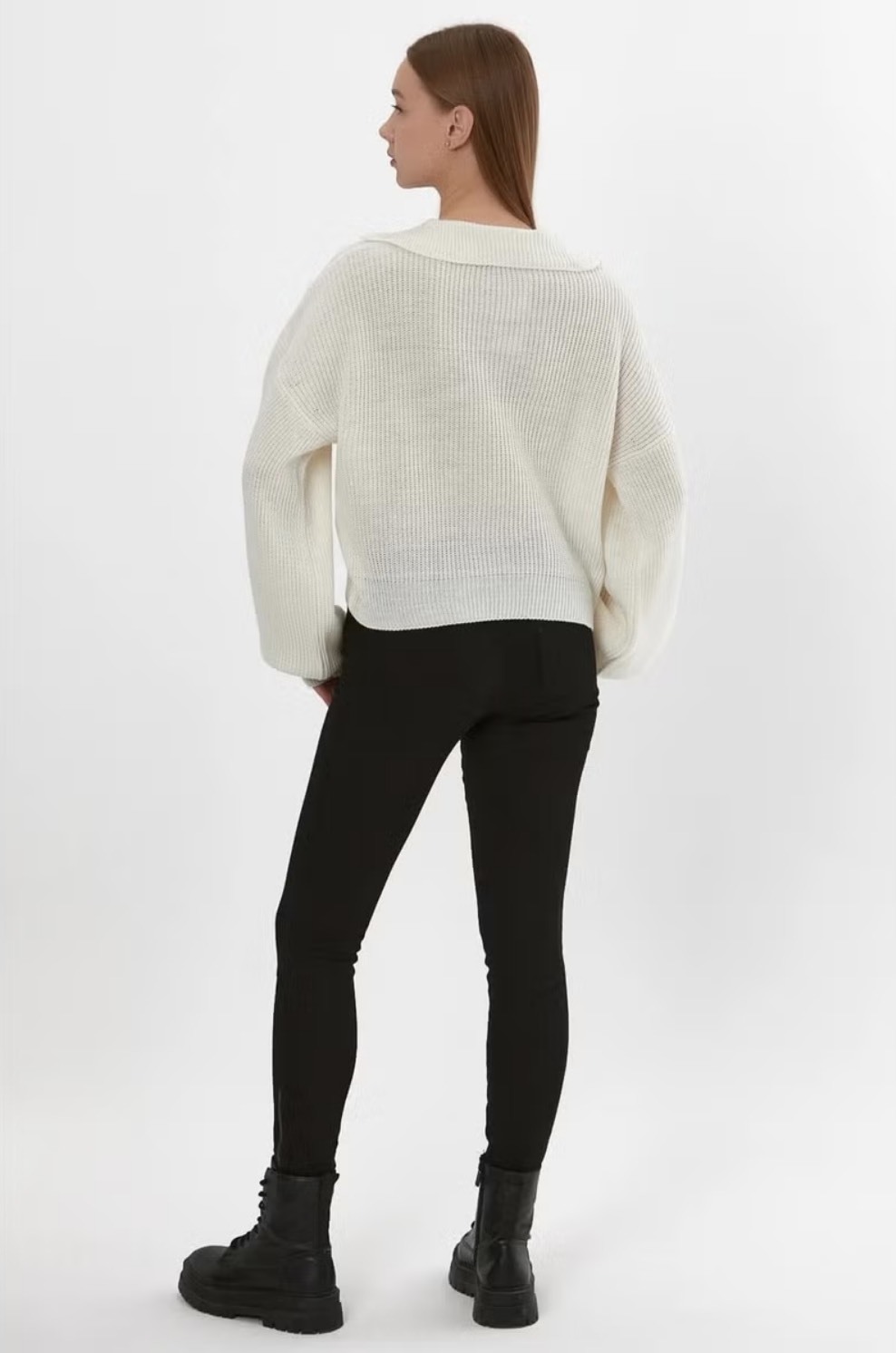 Personalized Women’s Soft Grey V-Neck Knit Sweater