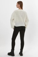 Personalized Women’s Soft Grey V-Neck Knit Sweater