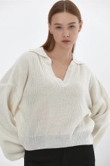 Personalized Women’s Soft Grey V-Neck Knit Sweater