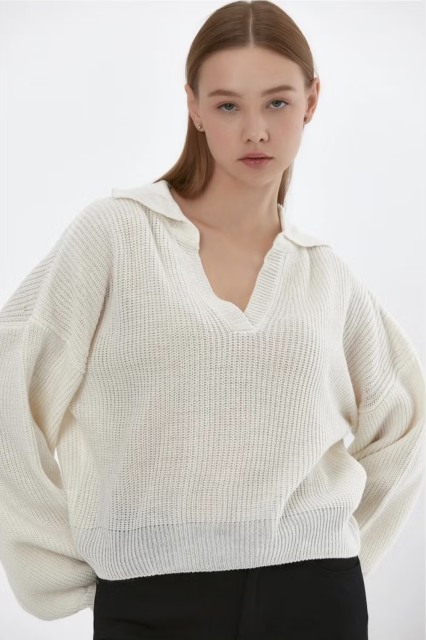 Personalized Women’s Soft Grey V-Neck Knit Sweater