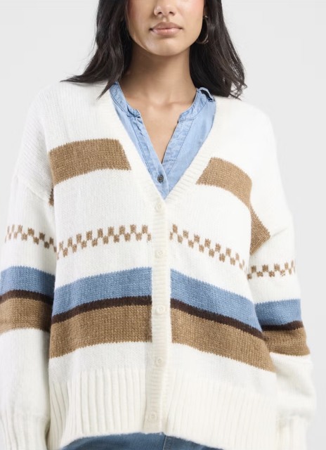 Factory-Direct Striped Colorblock Knit Sweater