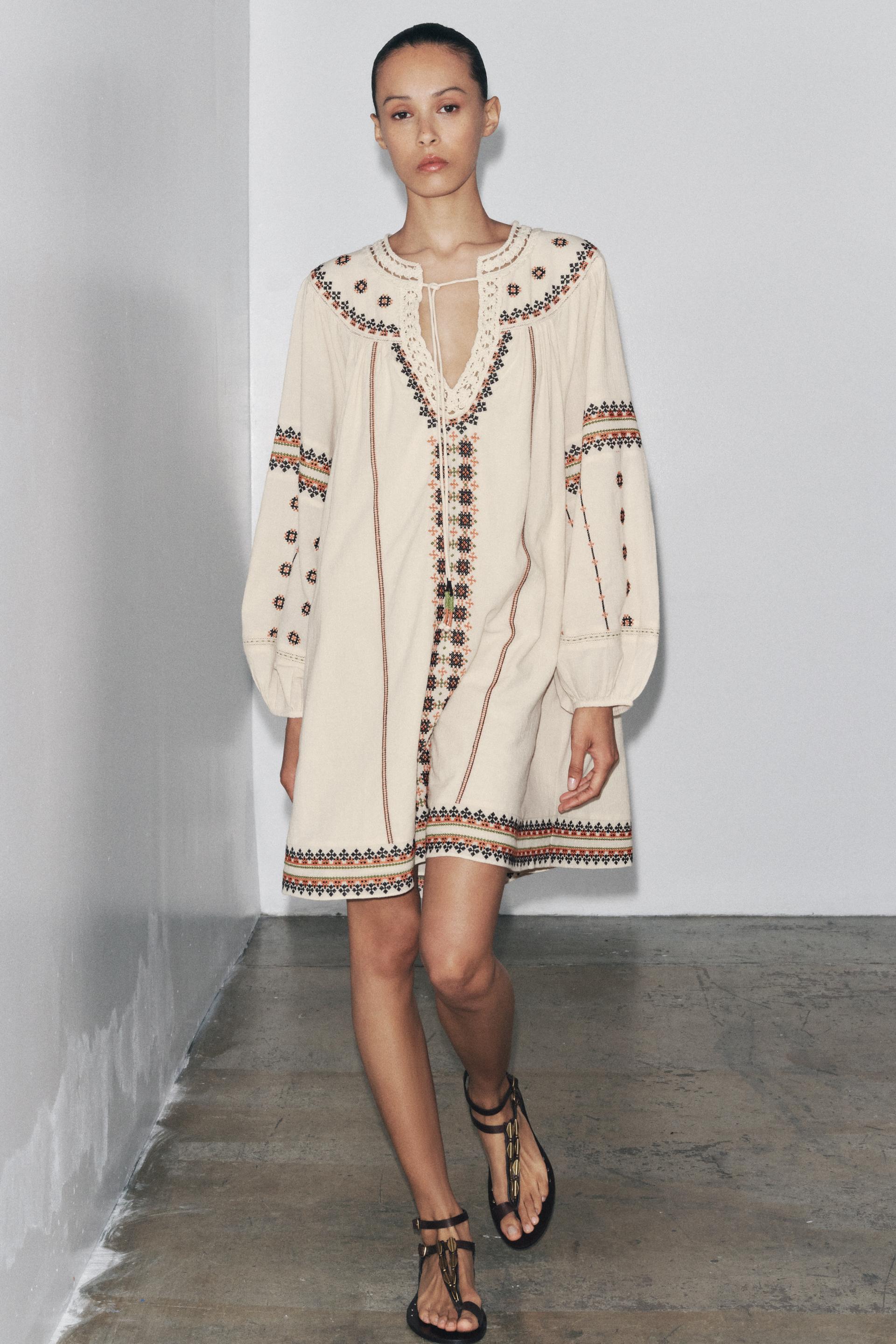 OEM ODM Bohemian Embroidered Linen Dress