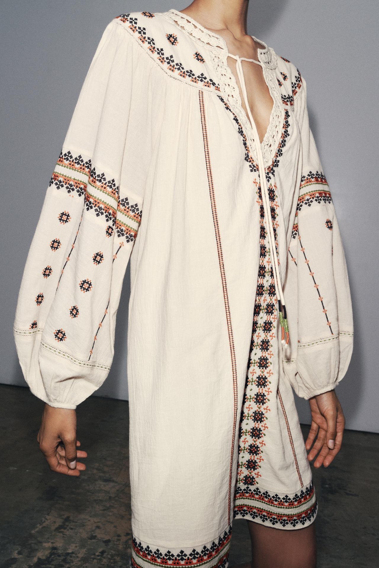 OEM ODM Bohemian Embroidered Linen Dress