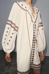 OEM ODM Bohemian Embroidered Linen Dress