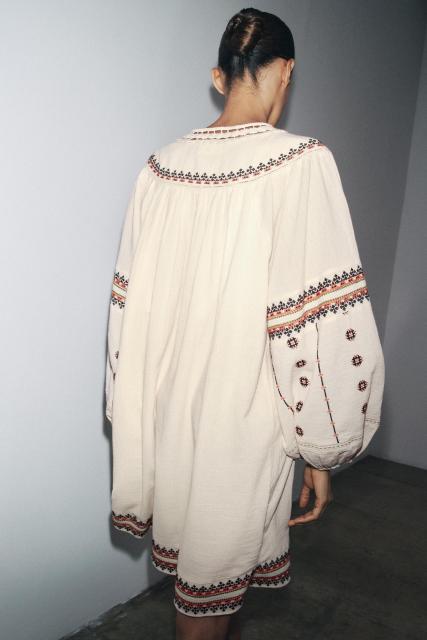 OEM ODM Bohemian Embroidered Linen Dress