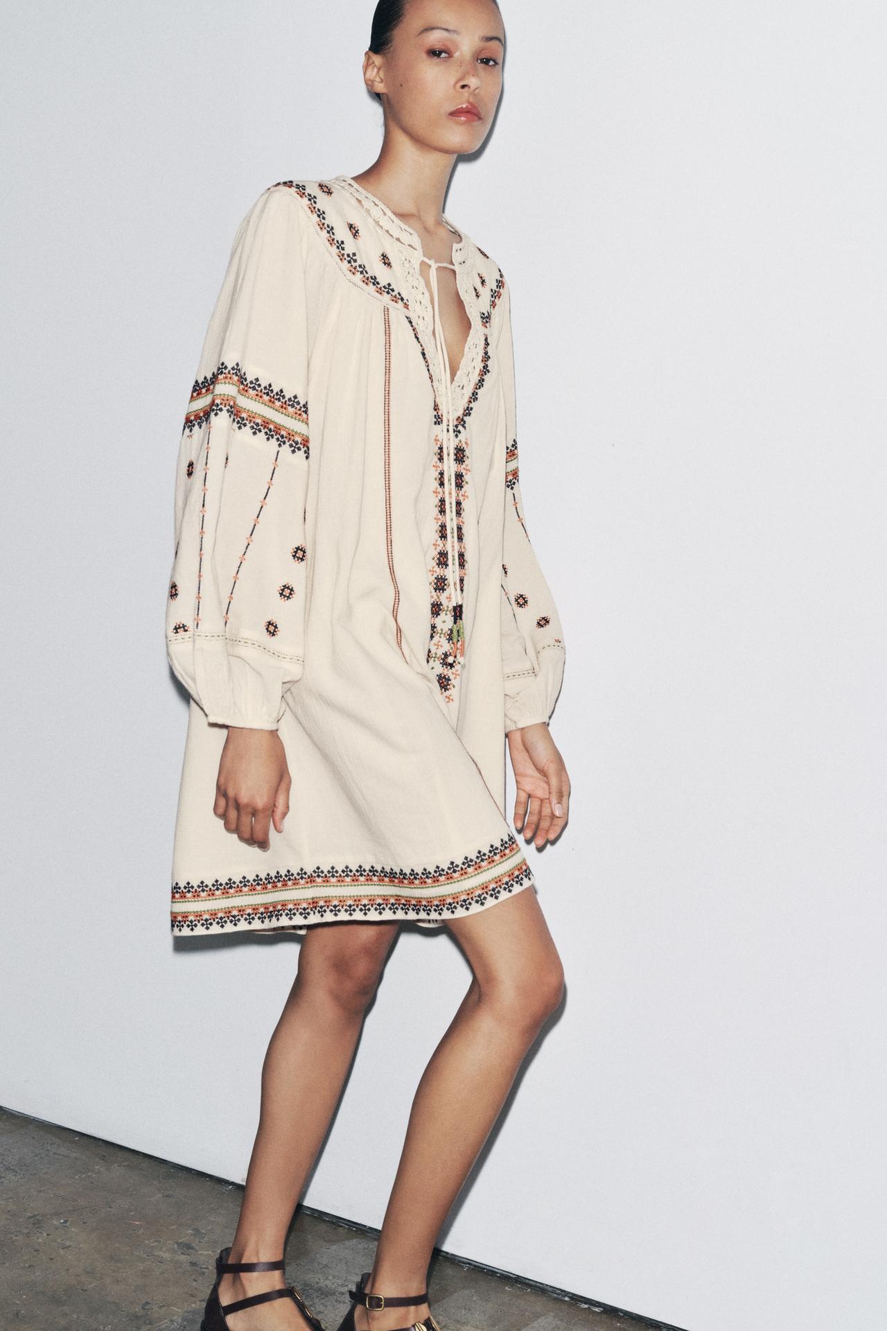 OEM ODM Bohemian Embroidered Linen Dress