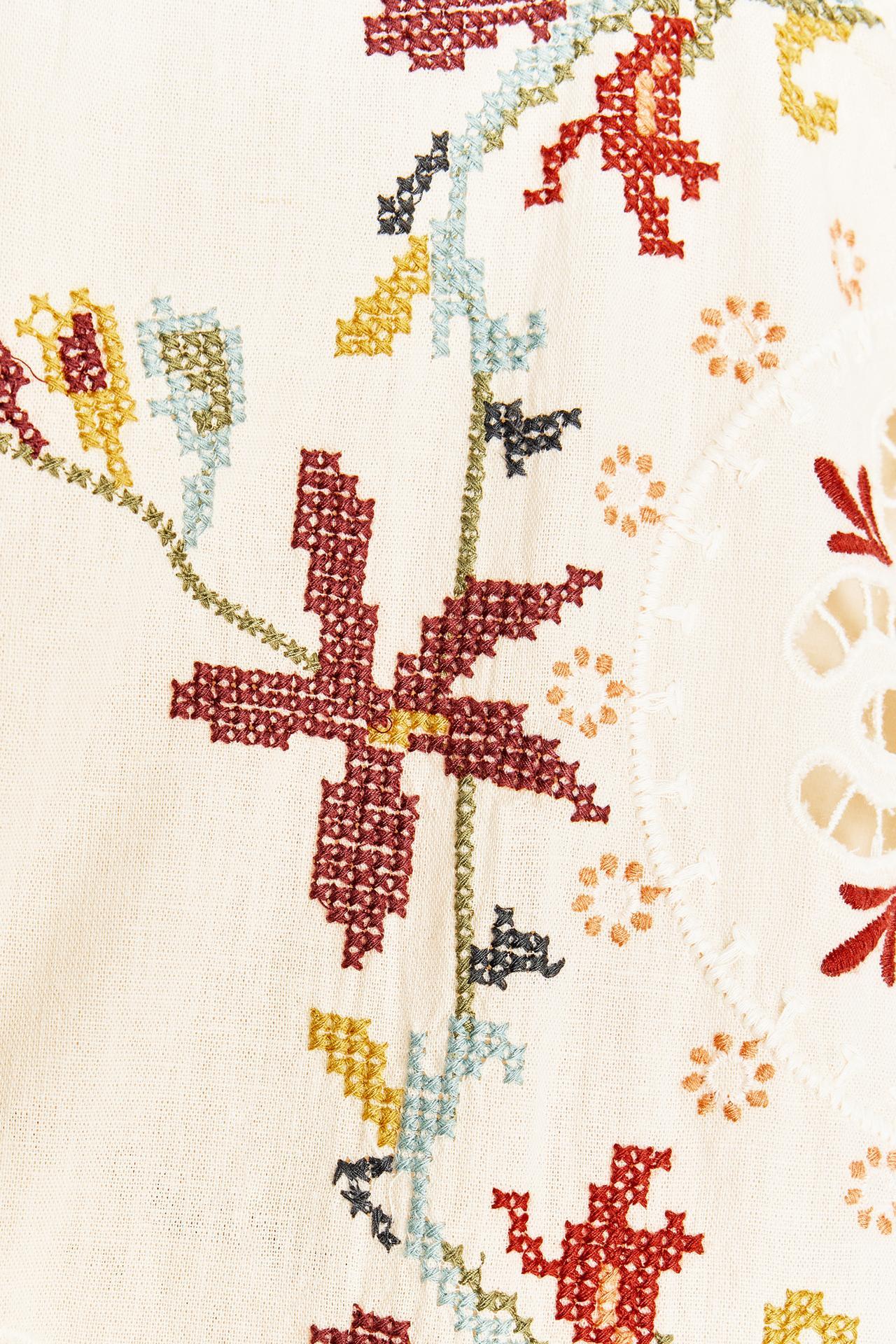 Wholesale Embroidered Bohemian Linen Slip Dress