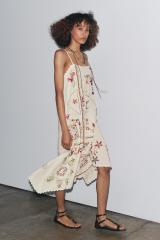 Wholesale Embroidered Bohemian Linen Slip Dress